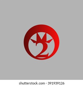 Number 2 logo. Vector logotype design
