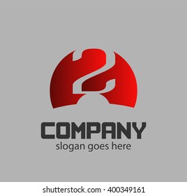 Number 2 logo. Vector logotype design.
