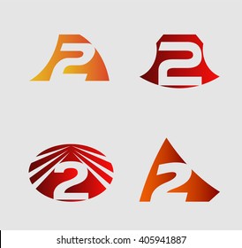 Number 2 logo. Vector logotype design
