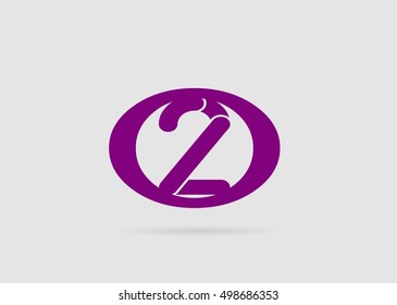 Number 2 logo. Vector logotype design
