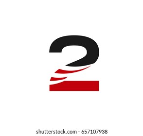 Number 2 logo. Vector logotype design.
