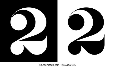 NUMBER 2 LOGO VECTOR MONOGRAM BRANDING INITIAL DESIGN
