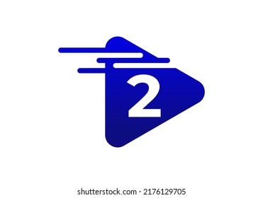 Number 2 Media Play Logo design