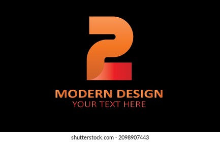 Plantilla de logotipo del vector de monograma abstracto de forma 2 moderna