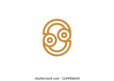 Number 2 Monoline Logo Vector