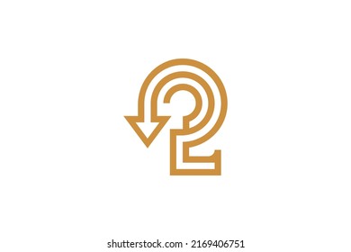 Number 2 Monoline Logo Vector