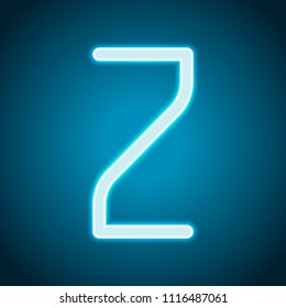 Number 2, numeral, two. Neon style. Light decoration icon. Bright electric symbol