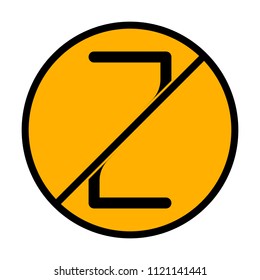 Number 2, numeral, two. not allowed, black object in warning sign with orange background color