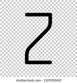 Number 2, numeral, two. On transparent background.