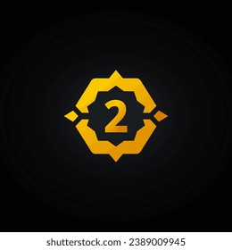 Number 2 numeric or numeric elements vector isolated. Number 2 numeric icon for apps, websites, print design, games element, and more about Number 2 numeric.