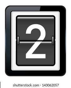 Number 2 on a mechanical timetable