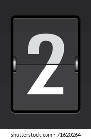number  2 on a mechanical timetable