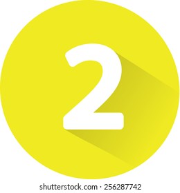 Number 2 on white background. Vector illustration
