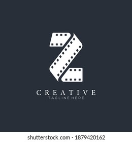 Number 2 on white with the logo design of Film strip