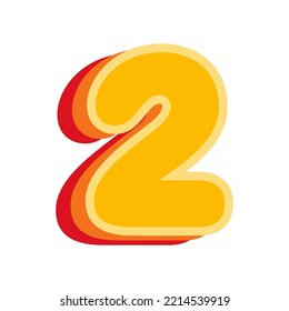 Number 2 Orange, vector illustration