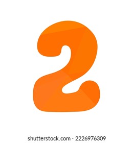number 2 orange, vector illustration