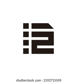 Número 2, papel, símbolo geométrico cuadrado simple vector de logotipo