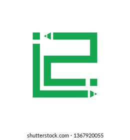 number 2 pencil square geometric education concept vector