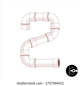 Number 2 pipeline cartoon vector.