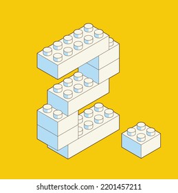 Lego Brick Block Piece Line Art Stock Vector (Royalty Free