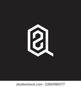 Number 2 in Q, hexagon geometric symbol simple logo vector