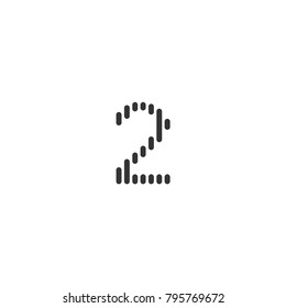 Number 2 rain line style icon logo