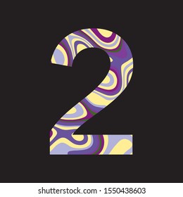 Number 2 in random color can be used for printing on round neck casual shirts and for so many purposes