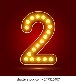 Number 2 Realistic Lamp Vector Illustration Stock Vector (Royalty Free ...