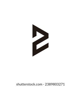 Letra número 2 con forma de símbolo D moderno símbolo geométrico simple vector
