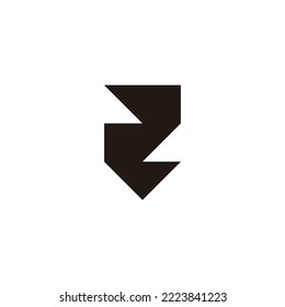 Number 2 shield, square geometric symbol simple logo vector
