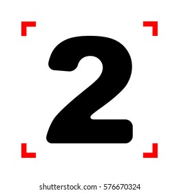 Number 2 sign design template elements. Black icon in focus corn