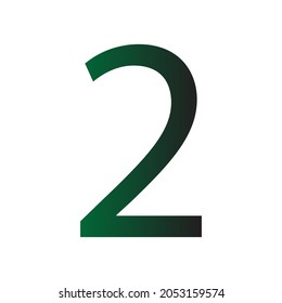 NUMBER 2 SIMPLE CLIP ART GRADIENT COLOUR VECTOR ILLUSTRATION
