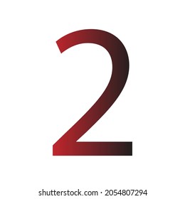 NUMBER 2 SIMPLE CLIP ART GRADIENT COLOUR VECTOR ILLUSTRATION