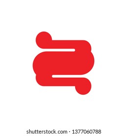 number 2 simple curves geometric logo vector