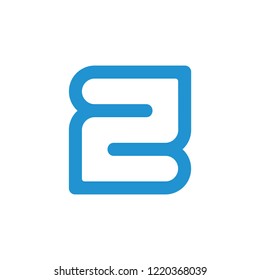 number 2 simple geometric line logo vector