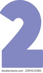 Number 2 single vector line icon