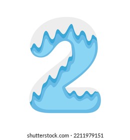 Nieve número 2, ilustración vectorial