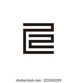 Nummer 2 in 2, quadratisches geometrisches Symbol, einfaches Logo, Vektorgrafik
