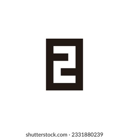 Number 2 square geometric symbol simple logo vector