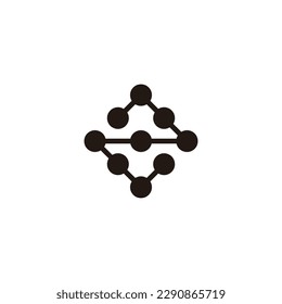 Number 2 square molecules geometric symbol simple logo vector
