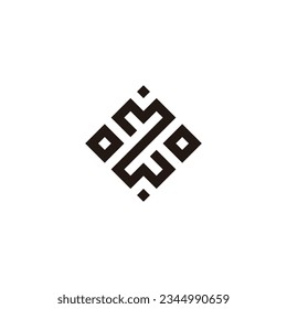 Number 2, squares, background geometric symbol simple logo vector