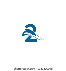 Nummer 2 mit Logo-Vorlage für Stacheln und Symbole Vektorgrafik