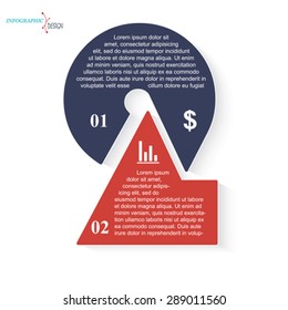 Number 2 template for business project or presentation with segments. Vector illustration can be used for web design,  work flow or graphic layout, diagram, education