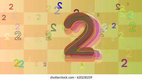 Number 2 Template Pattern Stock Vector (Royalty Free) 620230259 ...