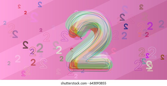 Number 2 template vector