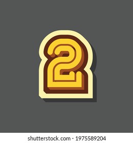 number 2 text effect design vector