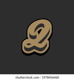 number 2 text effect design vector