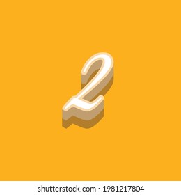number 2 text effect design vector, Can be used for Logo.