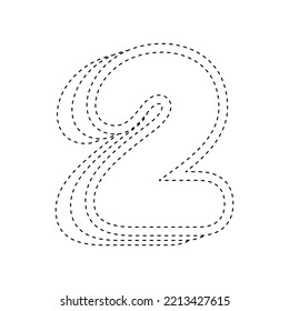 Number 2 tracing worksheet for kids