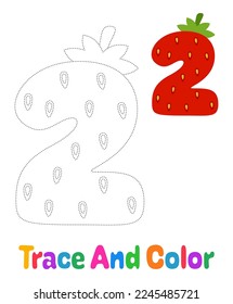 Number 2 tracing worksheet for kids